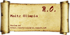 Maitz Olimpia névjegykártya